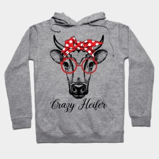 Crazy Heifer Cow Bandana Hoodie